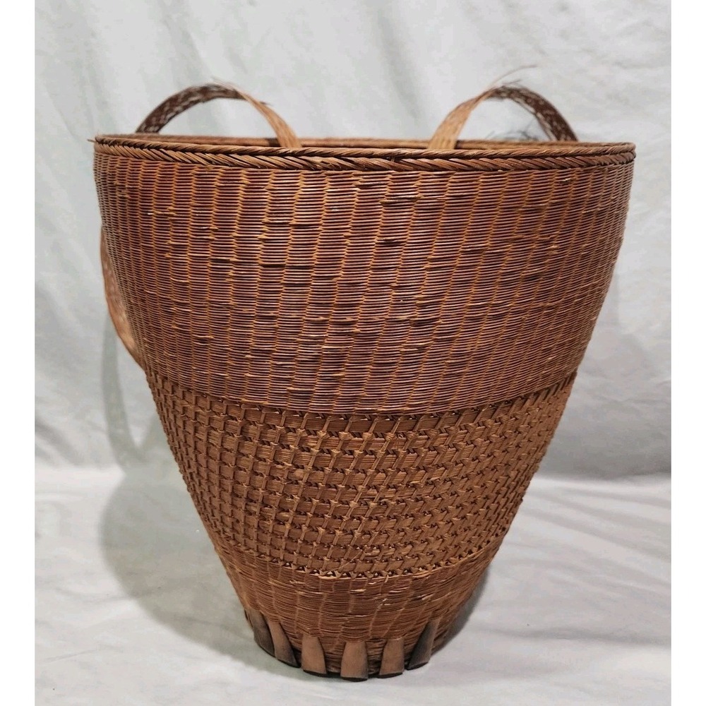 VTG Wicker Backpack Basket Bakul Tambok‎ Asian Farming Harvest Collection